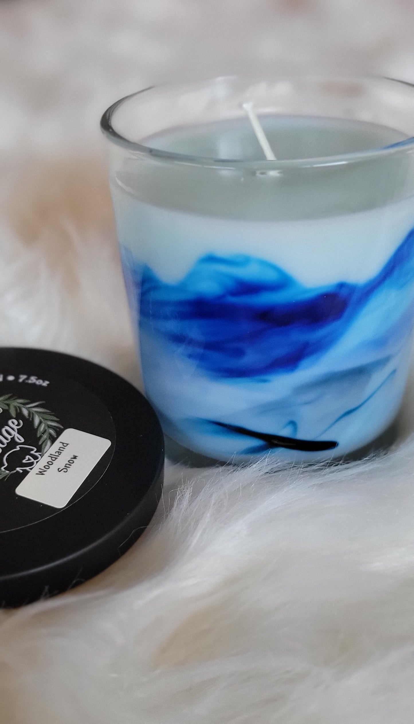 Woodland Snow Marbled Jar Candle