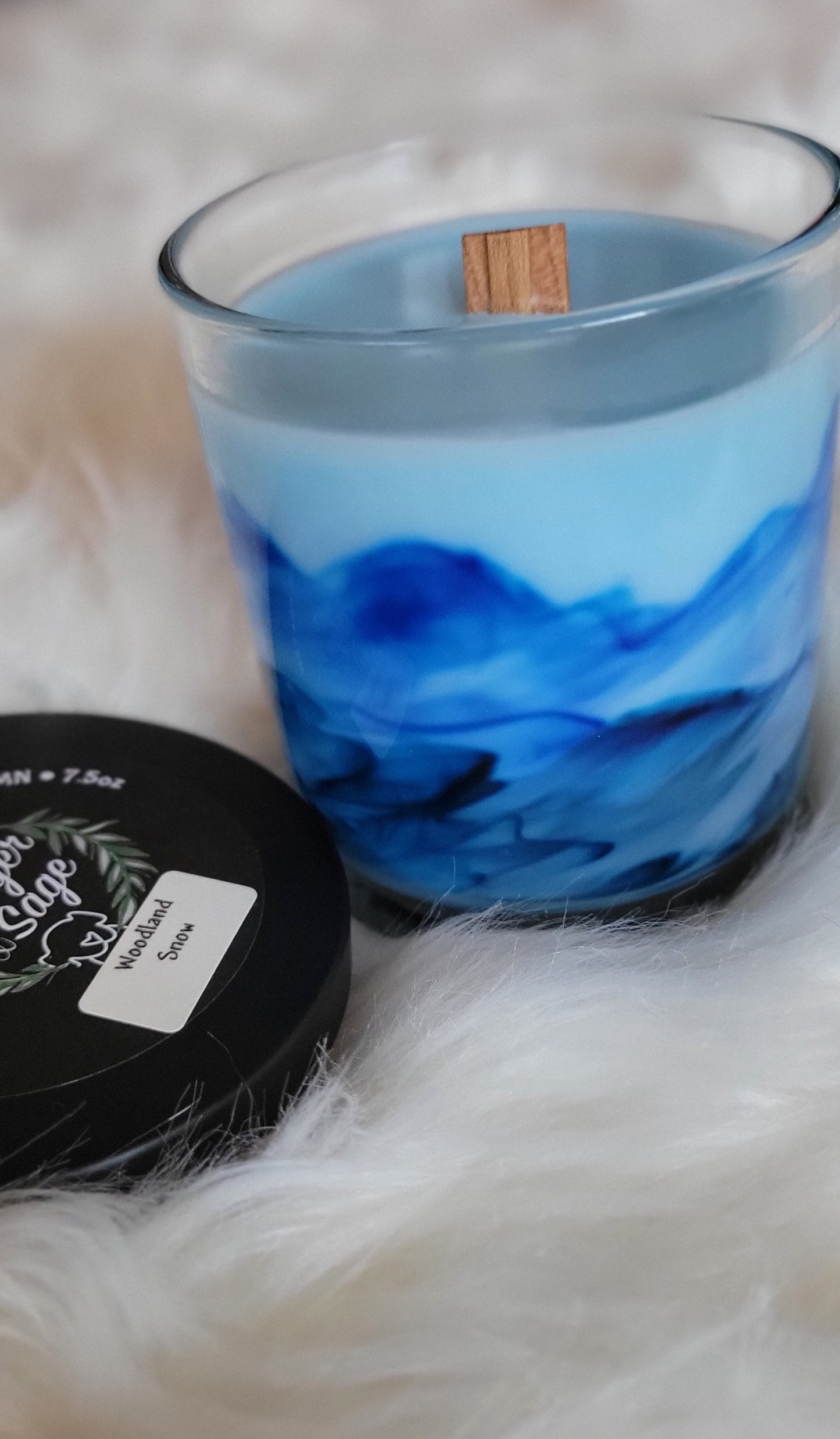 Woodland Snow Marbled Jar Candle