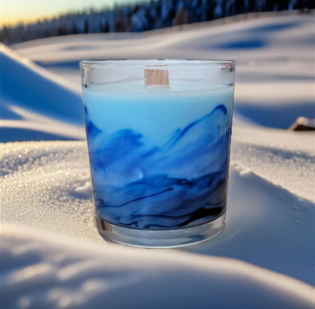 Woodland Snow Marbled Jar Candle