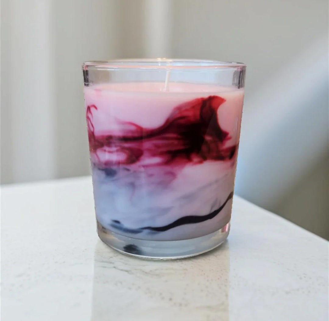 Black Raspberry Vanilla Marbled Jar Candle