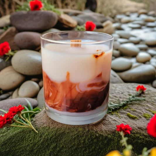 Leather Marbled Jar Candle