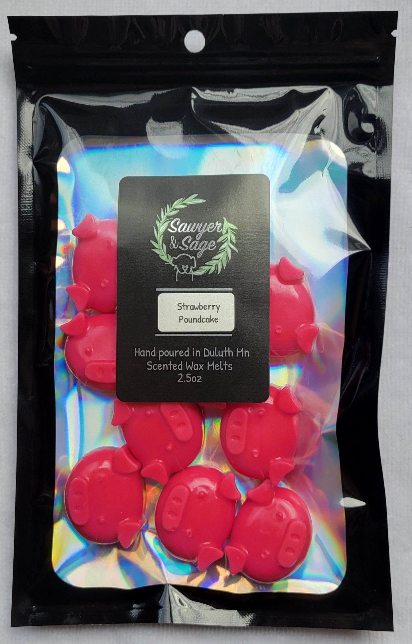 pig shaped wax melts in packaging