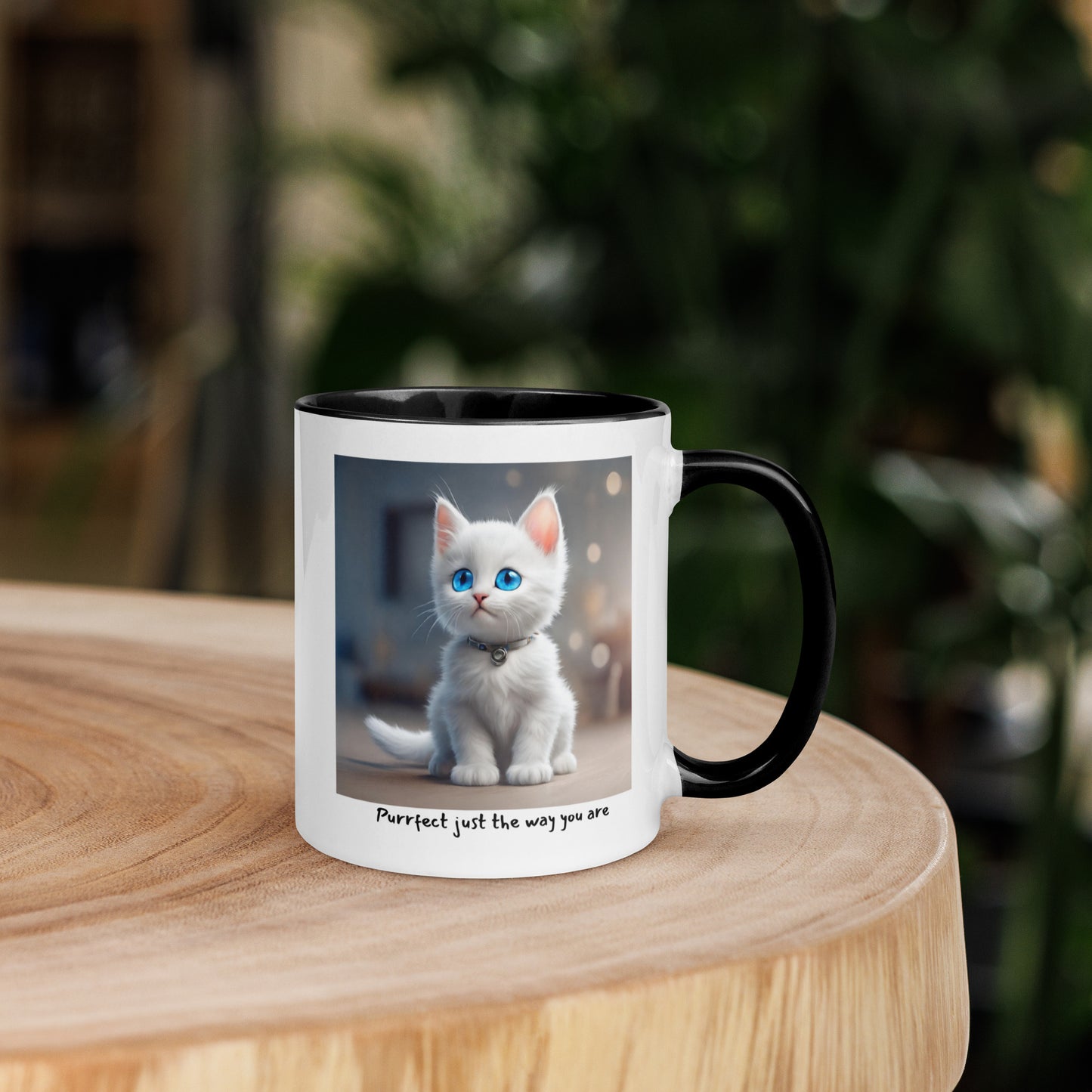 Purrfect White Kitten Coffee Mug