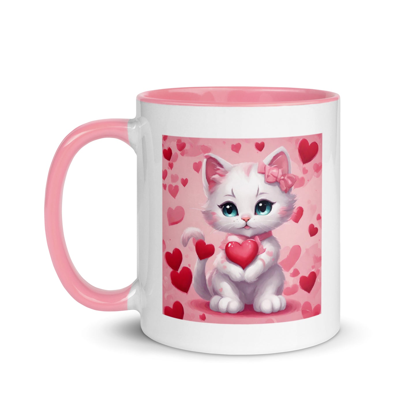 Valentines kitten mug