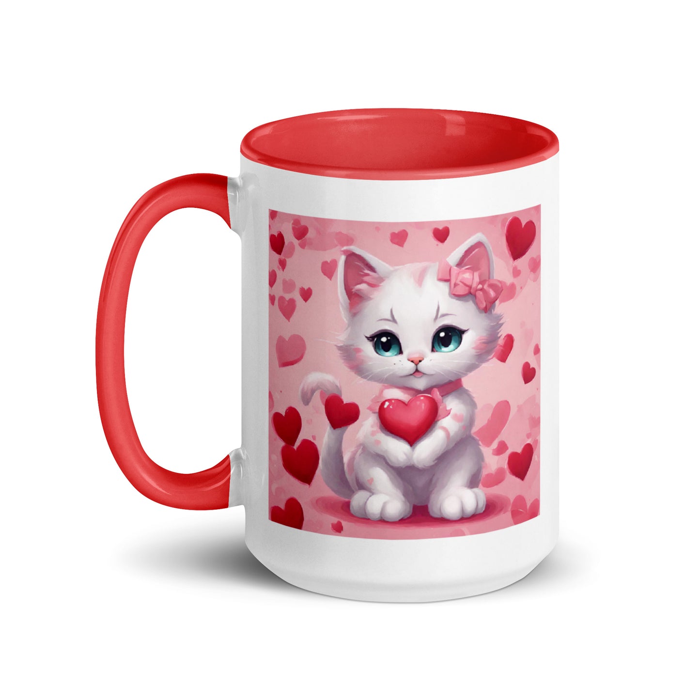 Valentines kitten mug